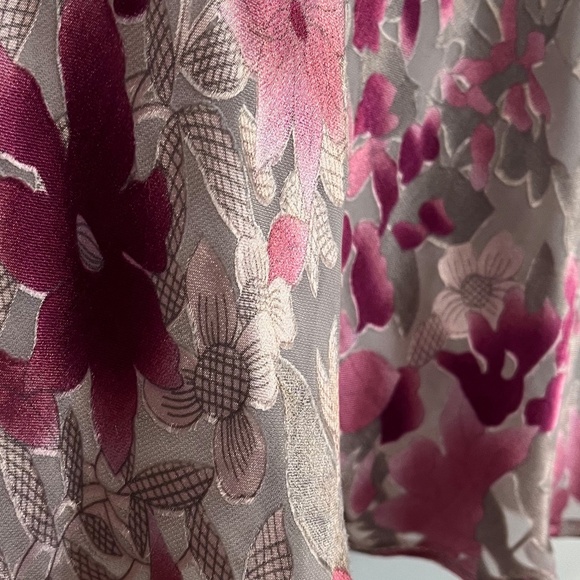 Jacques Vert Purple Floral Silk Blend Flared Skirt - Picture 4 of 10